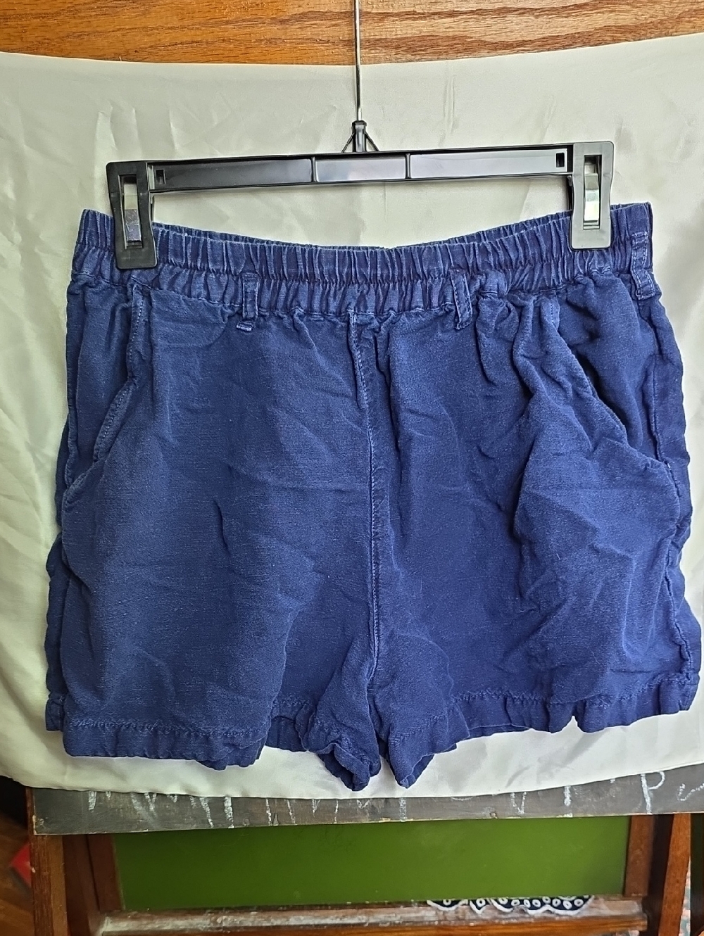 Lucky Brand- Navy Elastic-Waist Casual Shorts